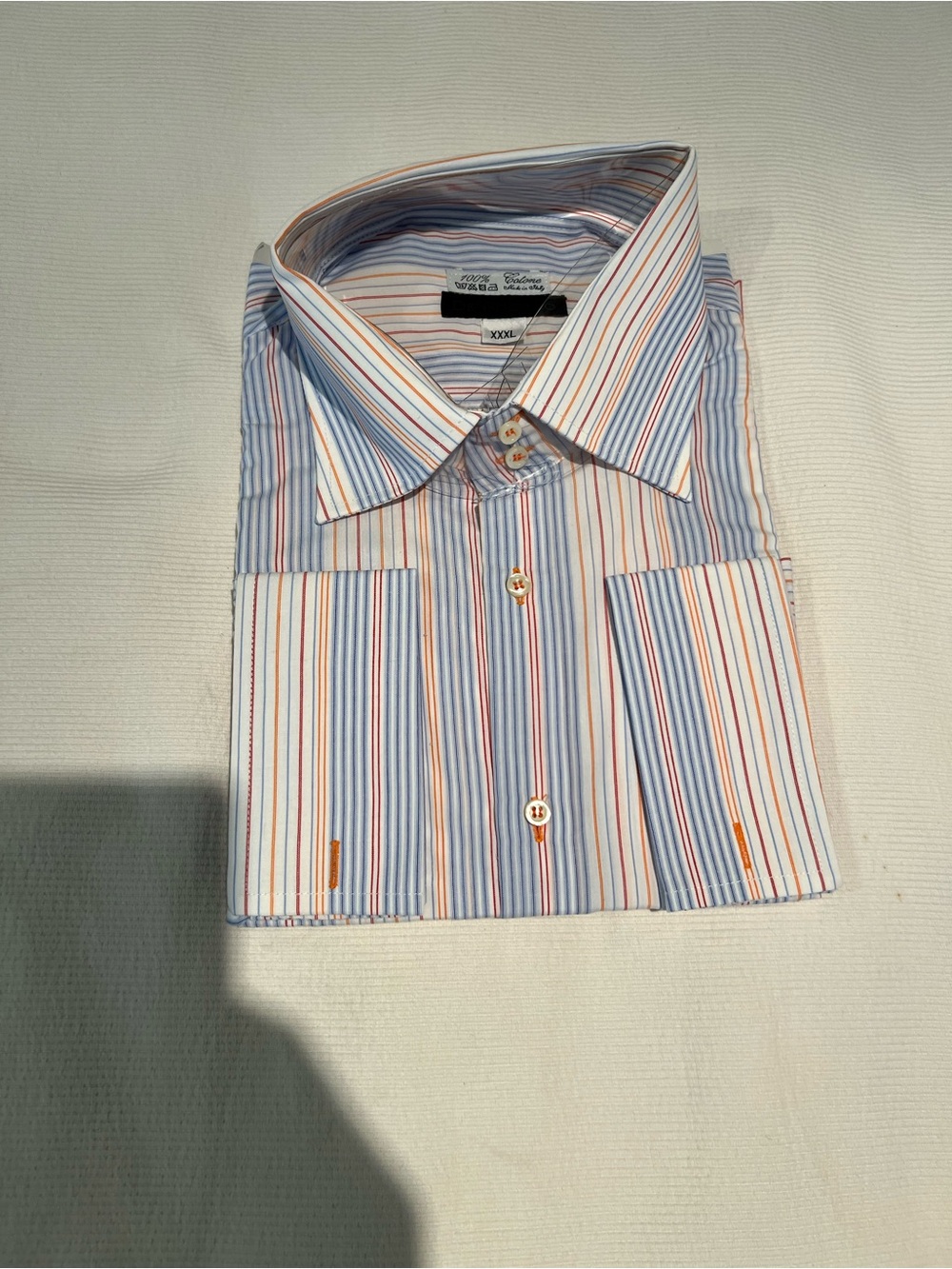 100% cotton
Blue & Orange Stripe Men's Dress Shirt